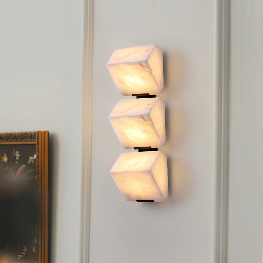Block Alabaster Wall Sconce