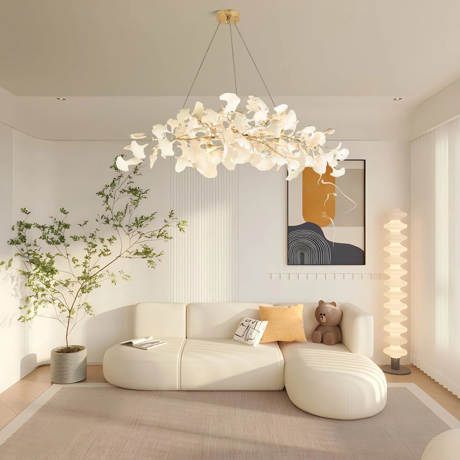 Carias Ceramic Ginkgo Chandelier Downward