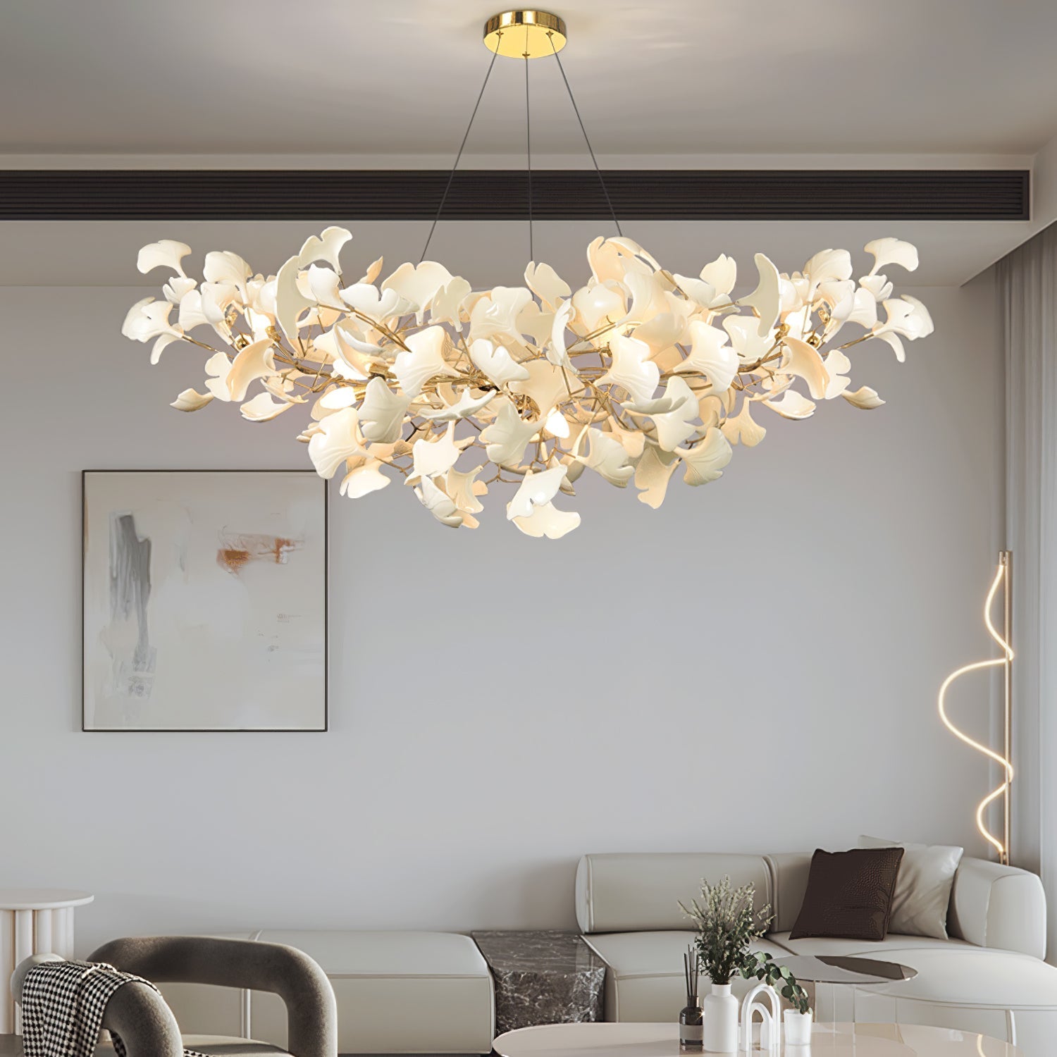 Carias Ceramic Ginkgo Chandelier Upward