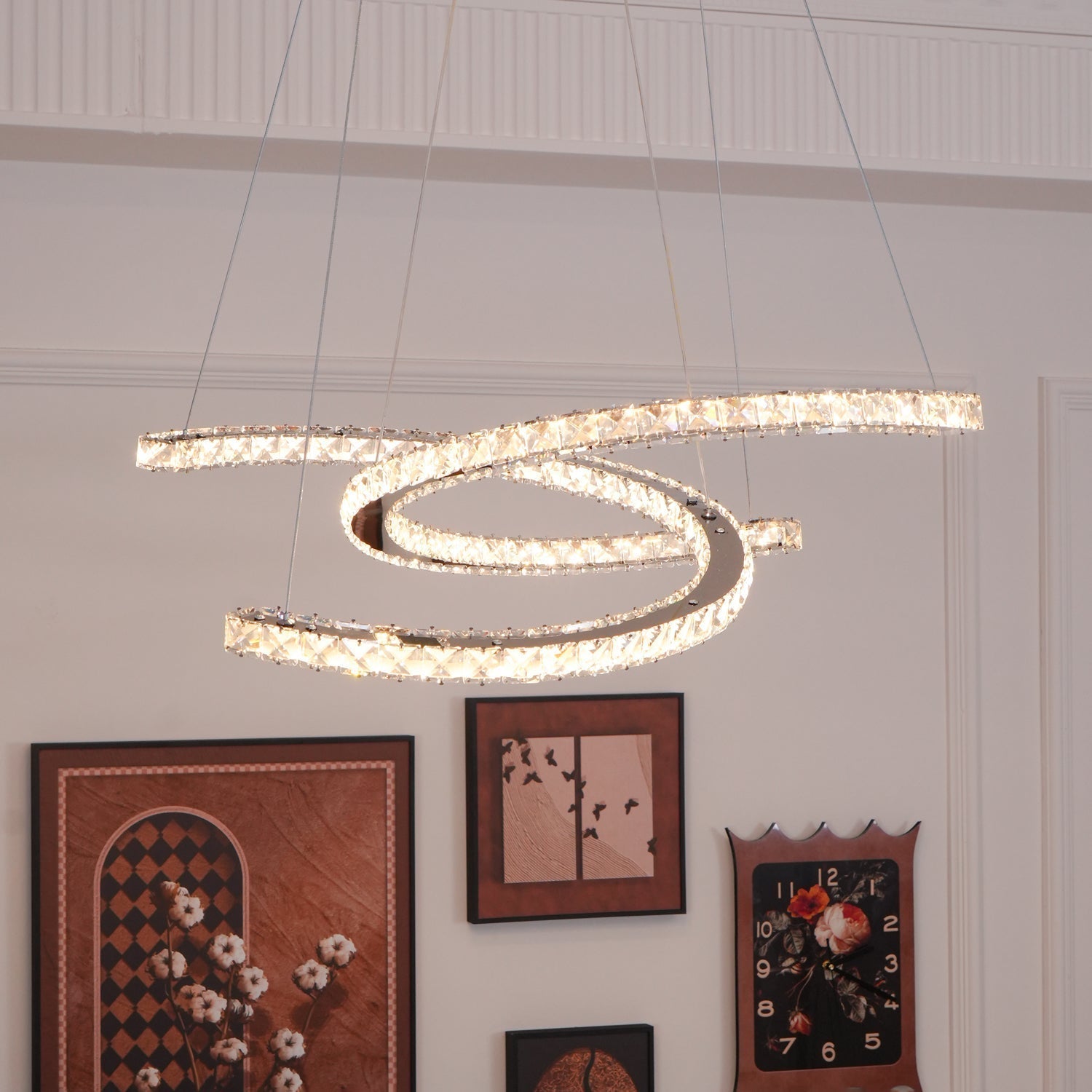 Crossed-C Crystal Chandelier