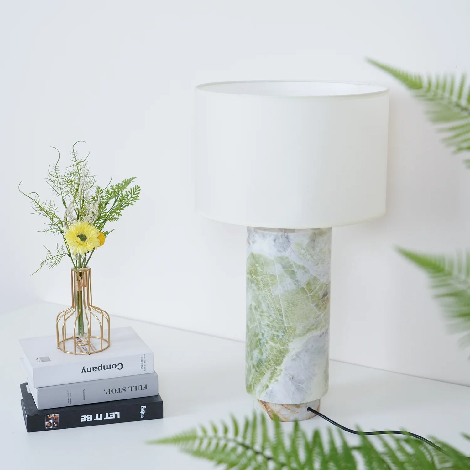Cylindrical Marble Table Lamp