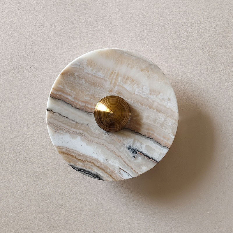 Banded Tan Agate Sconce