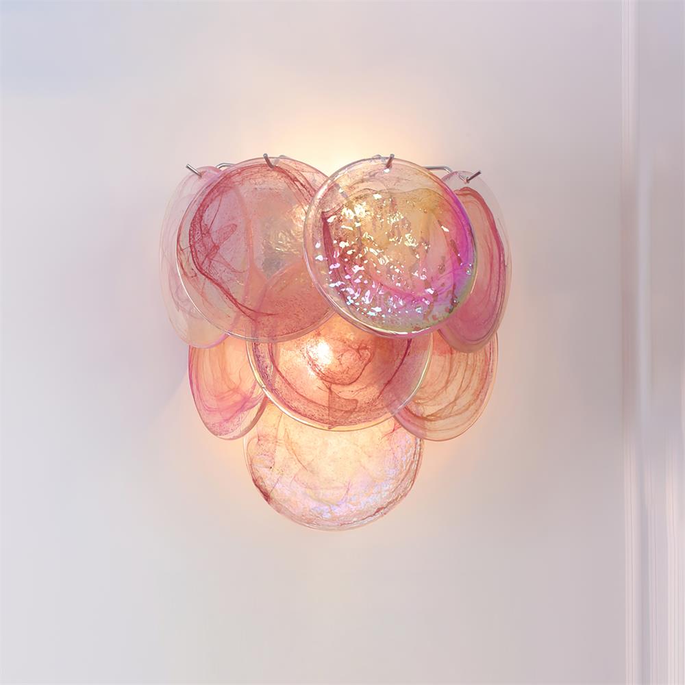 Murano Disc Wall Sconce Pink