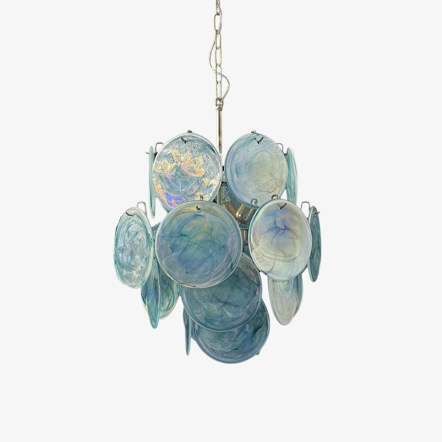 Murano Blue Disc Chandelier 24