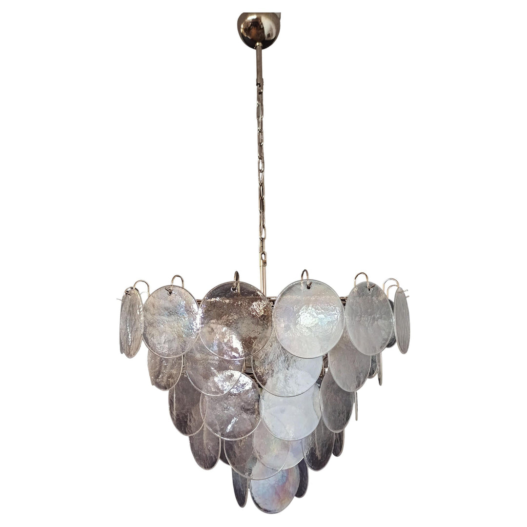 Murano Iridescent Grit Disc Chandelier 57