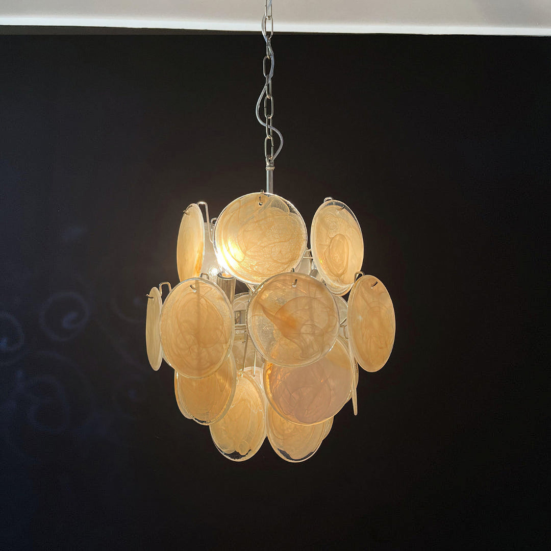 Murano Gold Disc Chandelier 24