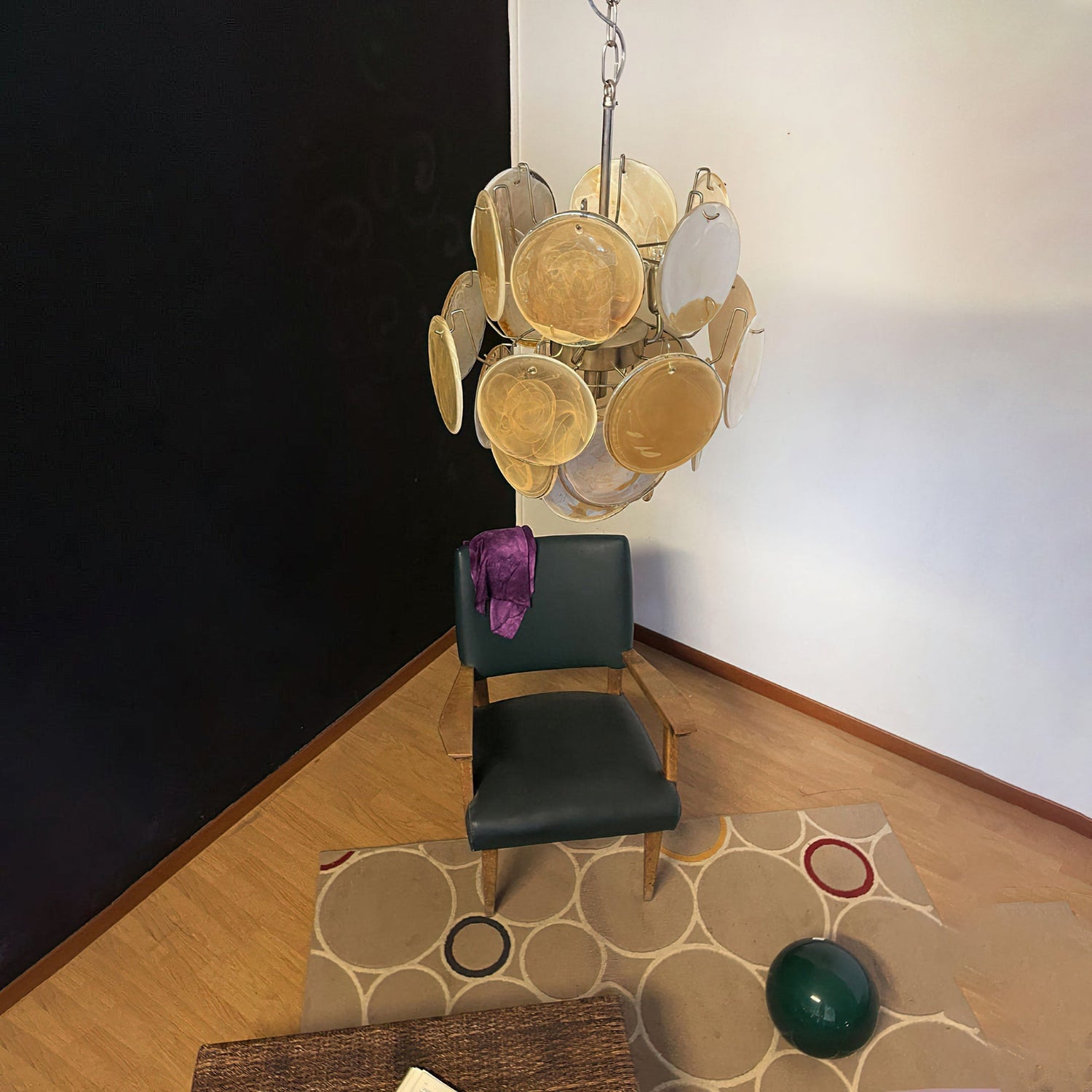 Murano Gold Disc Chandelier 24