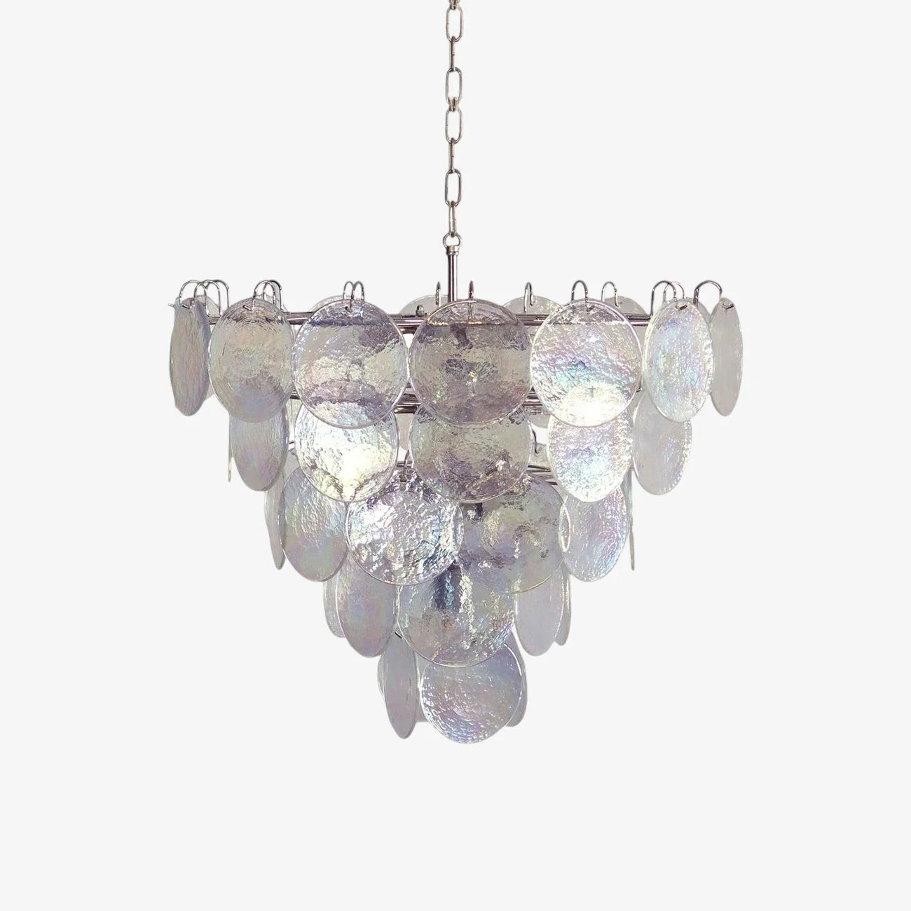Murano Iridescent Grit Disc Chandelier 57