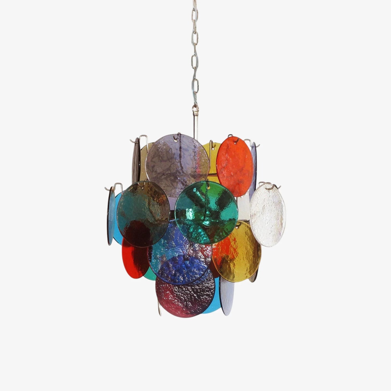 Murano Multicolored Disc Chandelier 24