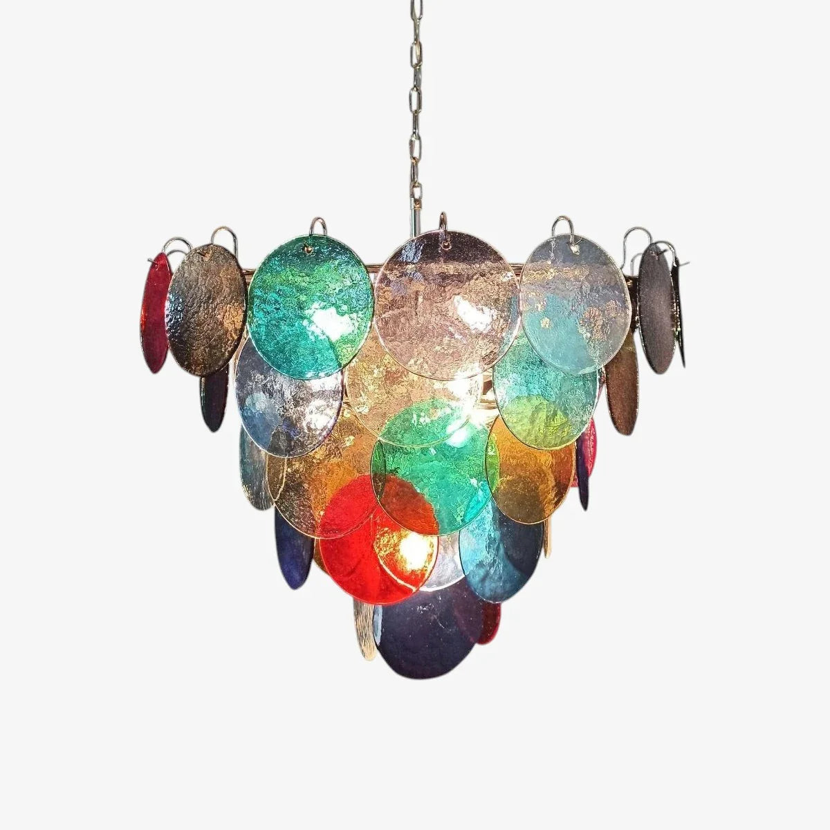 Murano Multicolored Disc Chandelier 57