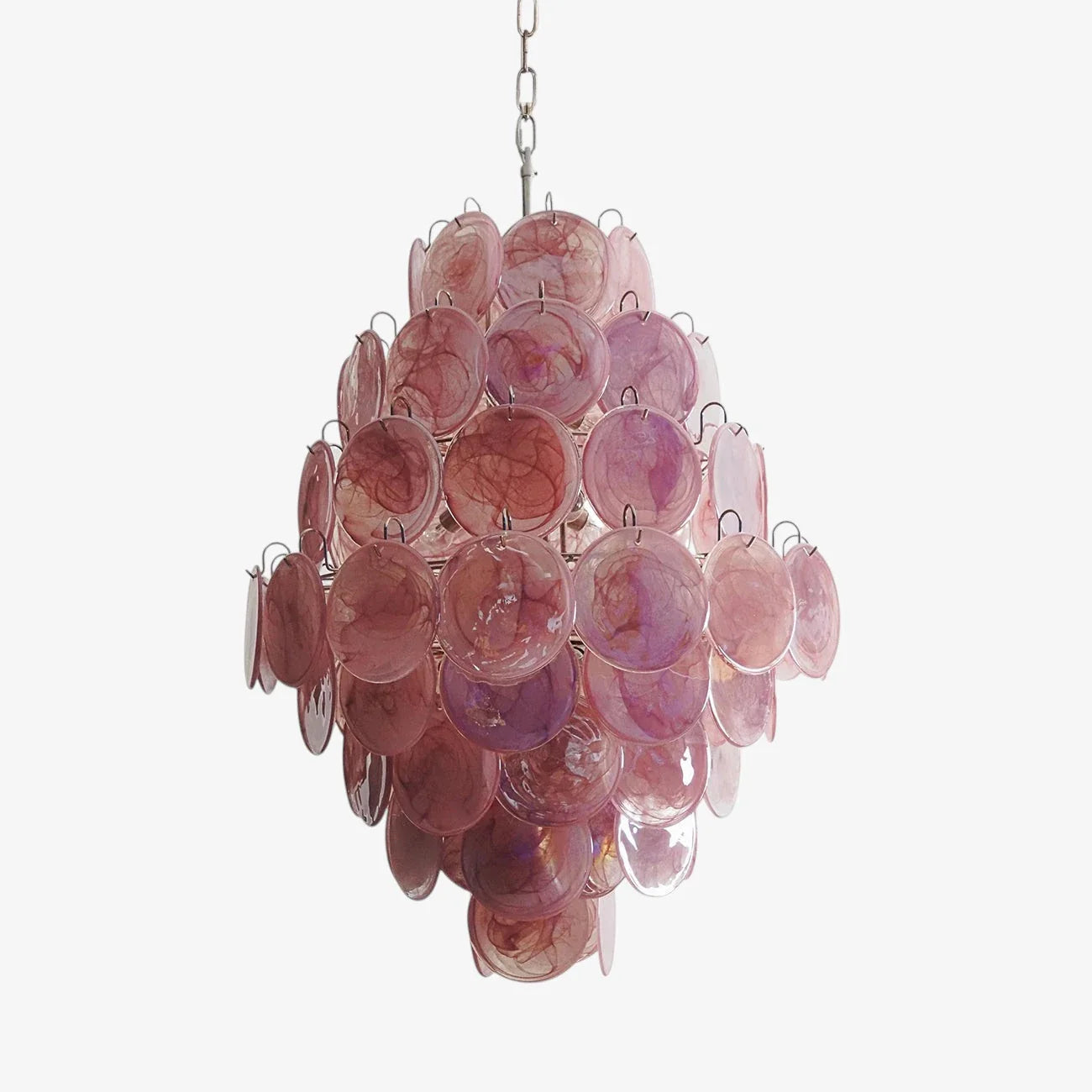 Murano Pink Disc Chandelier 87