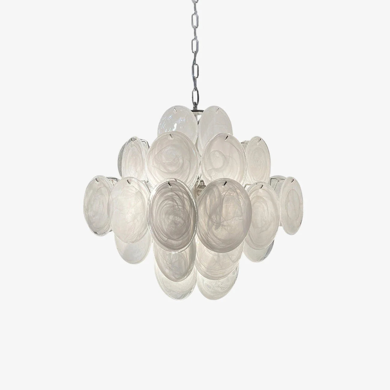Murano White Disc Chandelier 36