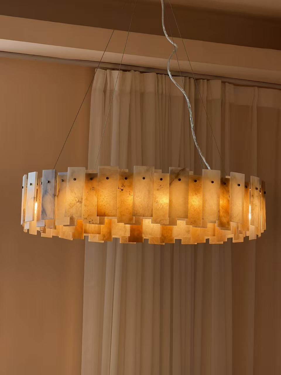 San Marco Tobacco Alabaster Chandelier