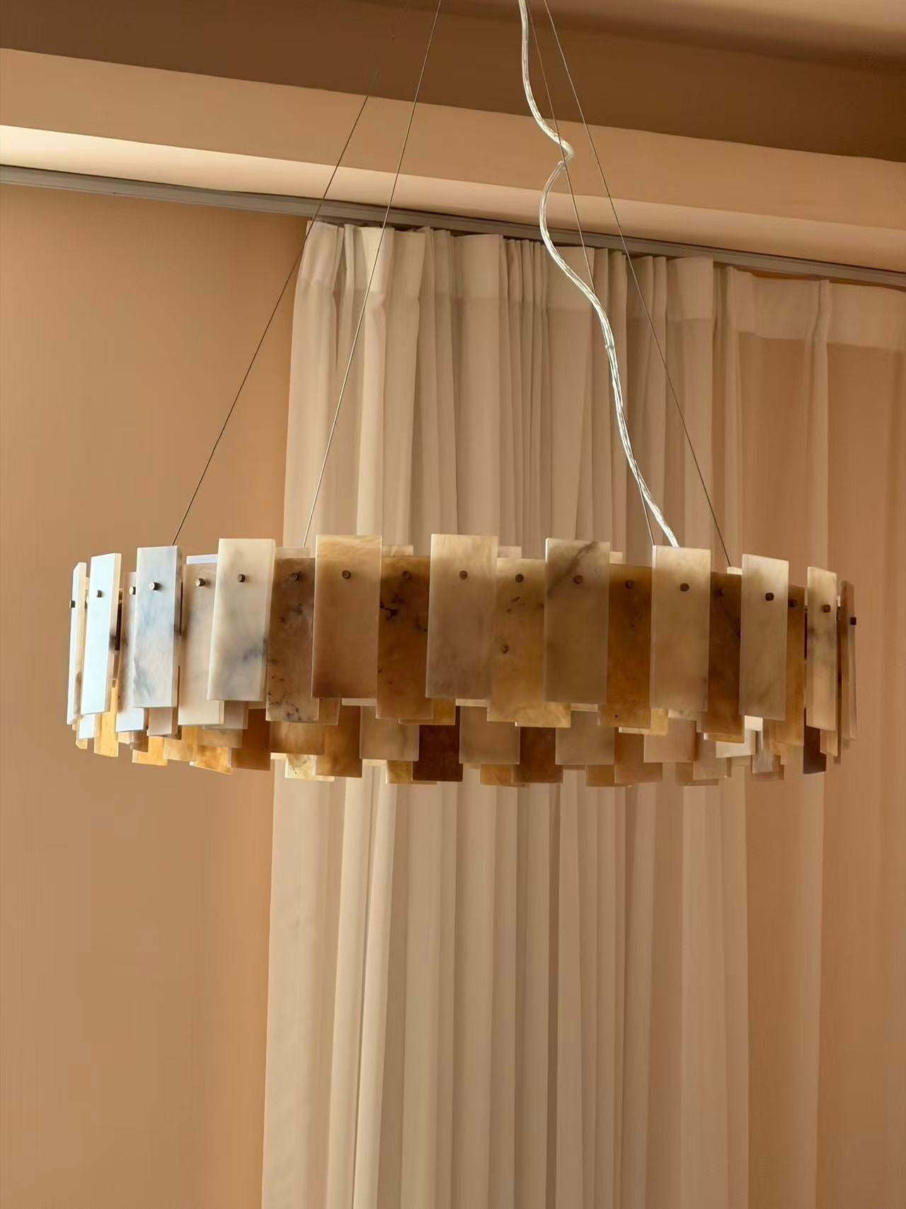 San Marco Tobacco Alabaster Chandelier