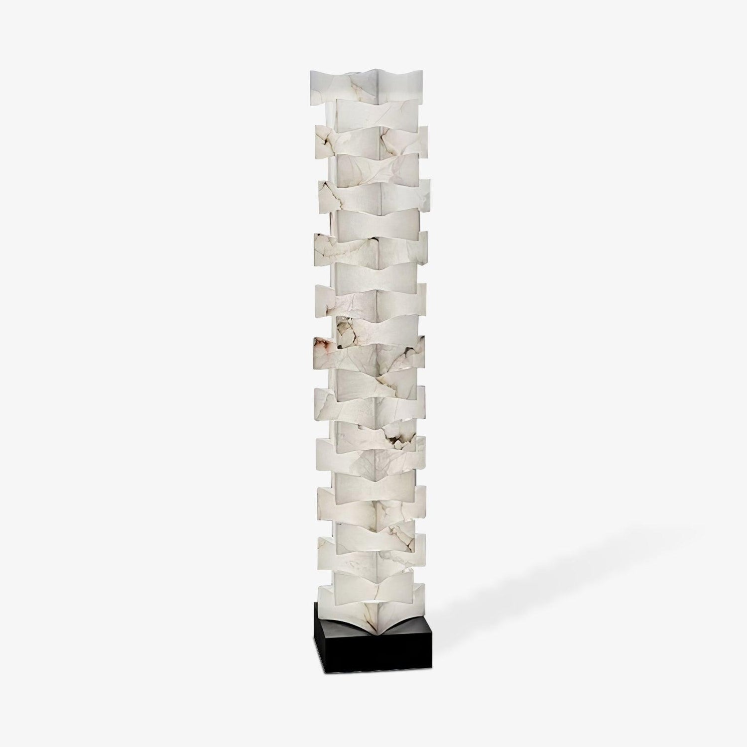 Alva Stacked Alabaster Floor Lamp
