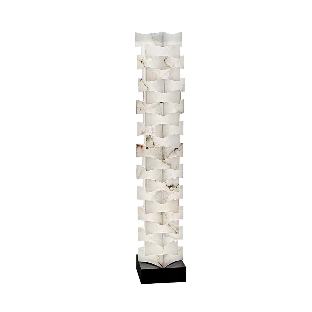 Alva Stacked Alabaster Floor Lamp