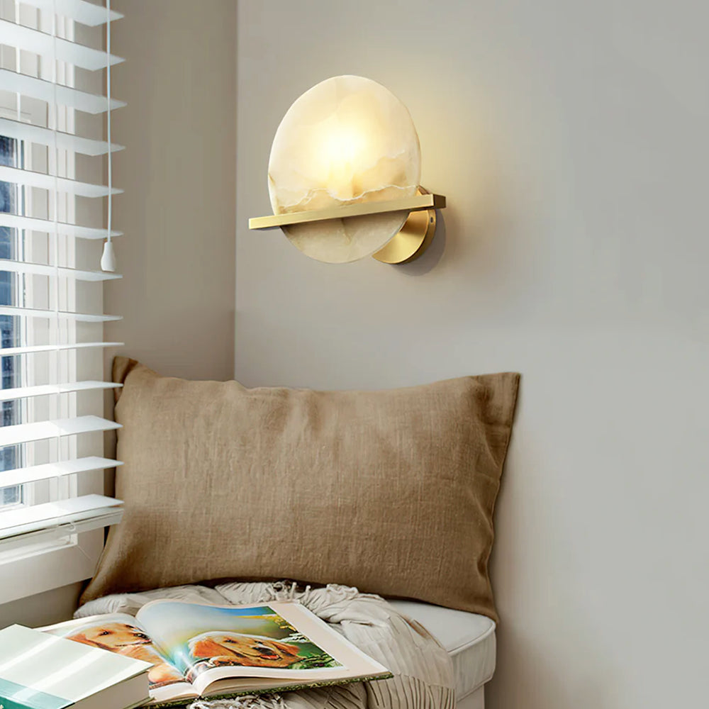 Vicky Alabaster Wall Sconce Round