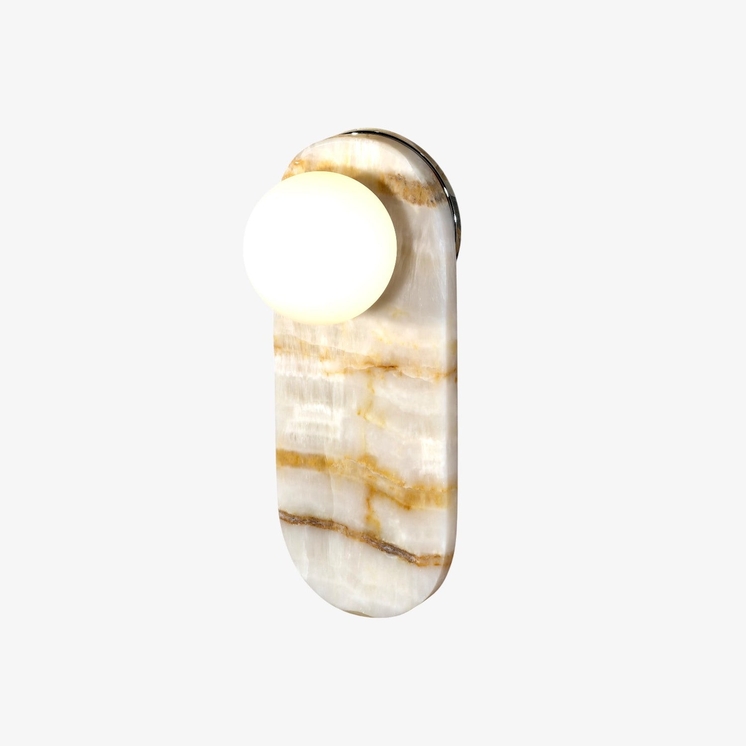 White Onyx Sconce with Brown